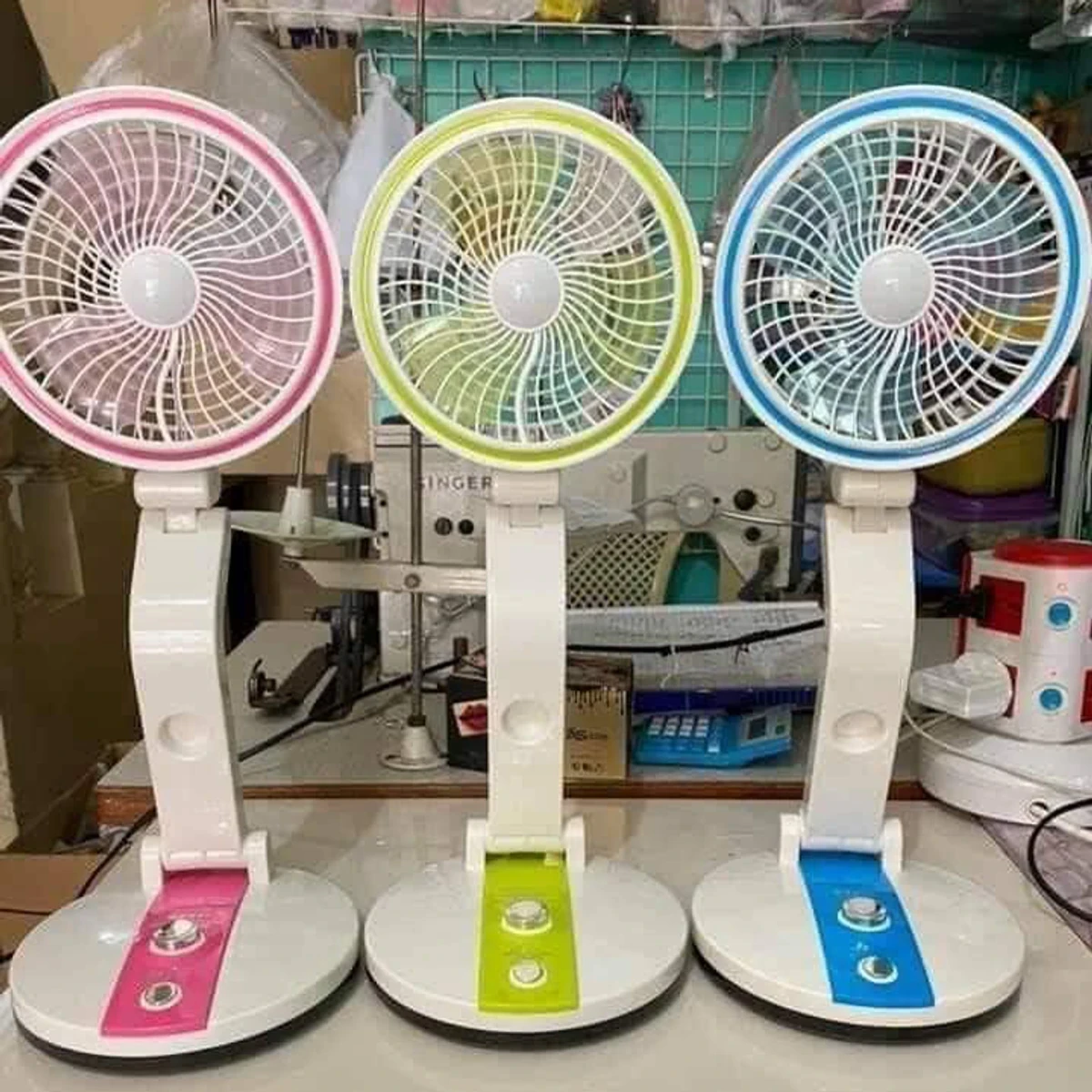 RECHARGEABLE & FOLDABLE FAN WITH LIGHT SKU: BBSKU-00355