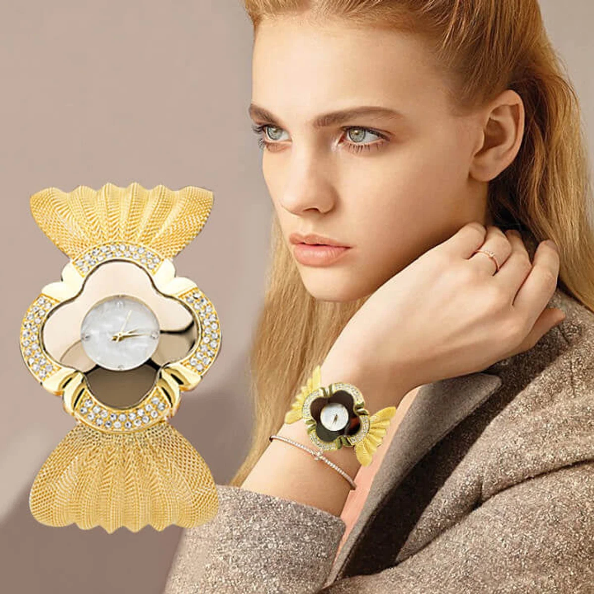 ELEGANT BUTTERFLY GOLD & SILVER WATCH